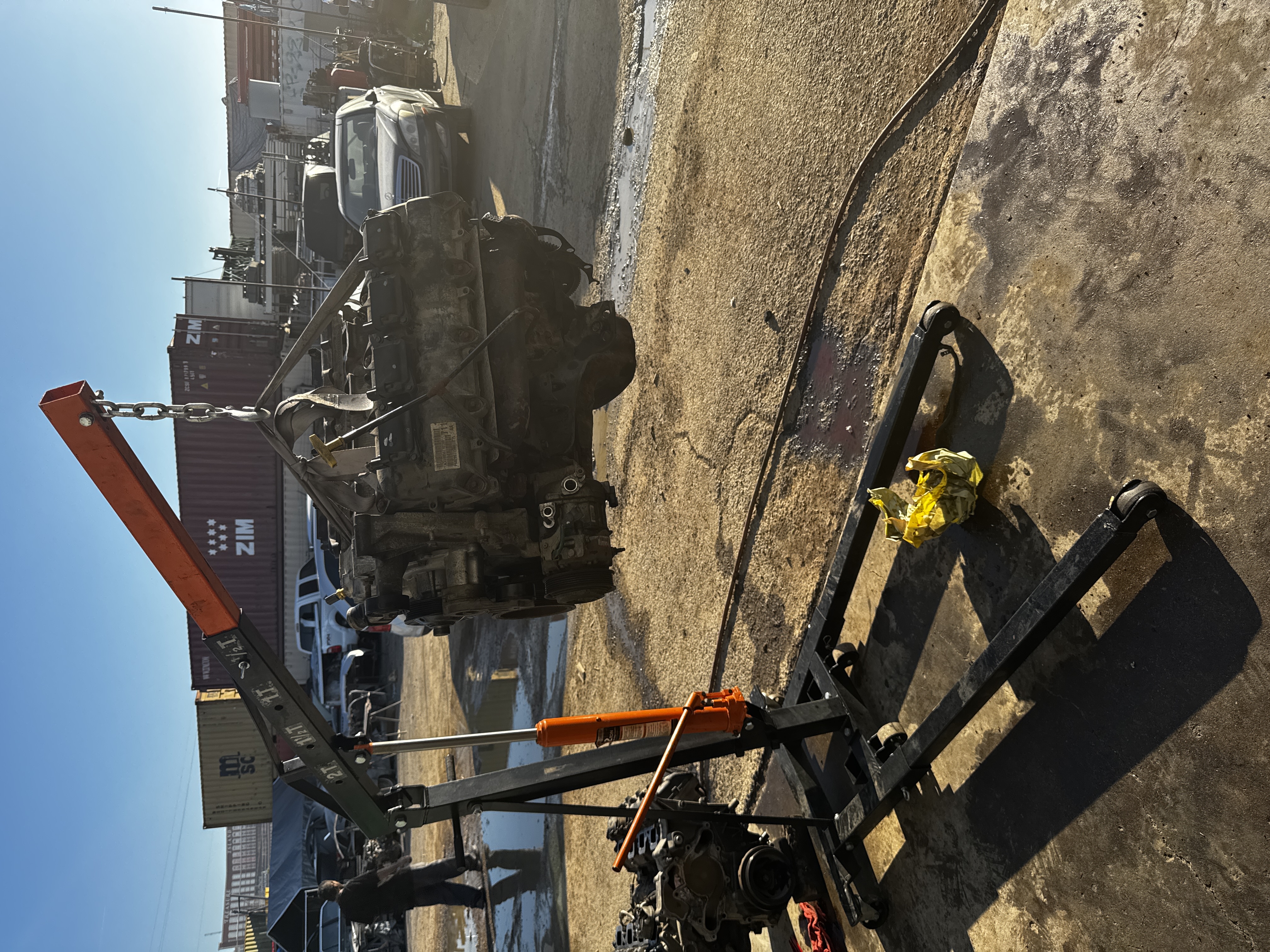 Engine work in progress at Excellent Auto.
